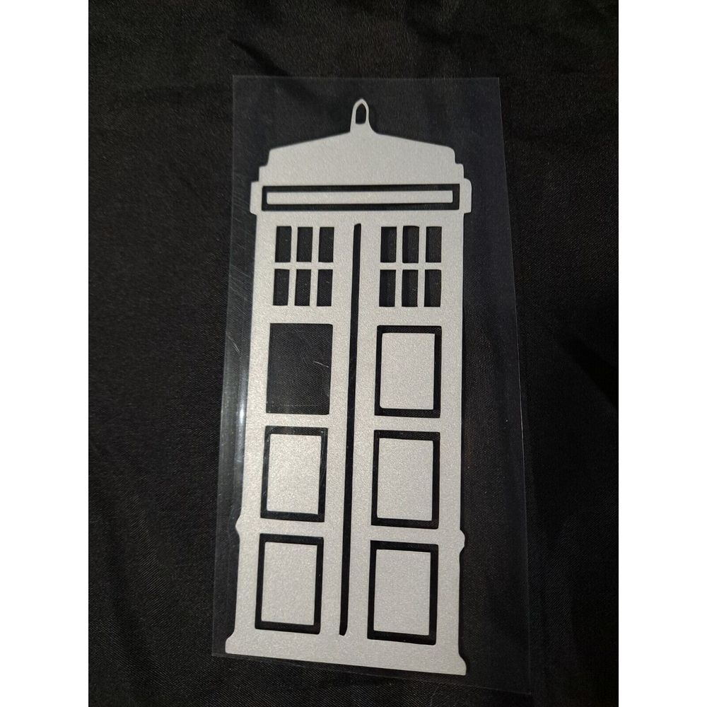 DOCTOR WHO -TARDIS -Vinyl Auto Decal -5"x 2" White‎